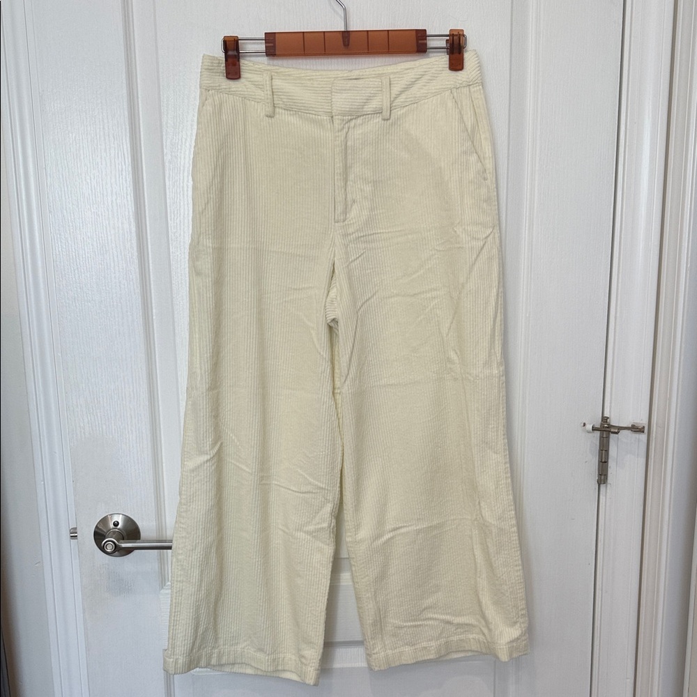 A New Day Light Cream Corduroy Pants high waisted petite